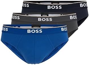 BOSS Men's 3-Pack Bold Logo Hipster Briefs
