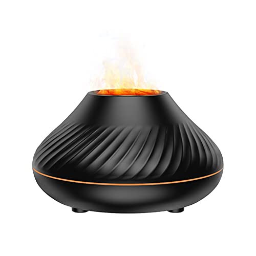 Ailgely Flame Mist Humidifier Aromatherapy Essential Oil Diffuser With 7 Color Night Light Quiet Auto-off USB Humidifier for Home Office Bedroom Baby Room