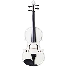 Acoustic Violin 4/4, Full Size Violin Kit with Case, Bow, Rosin White