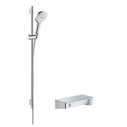 hansgrohe Raindance Select E 120 Thermostatset 0,90m, 3 Strahlarten, weiß/chrom