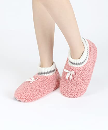 Image of DICUIRD Womens Fleece Slipper Socks Non-Slip Grippers Indoor Slippers