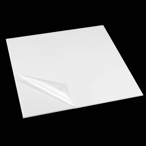 Image of SINJEUN 6 Pack 12 x 12 Inch White Acrylic Sheet, 1 /8 Inch Thick Acrylic Cast Plexiglass Board Plexiglass Panels for Craft, Signs, Painting, Photography Background, Display Stand