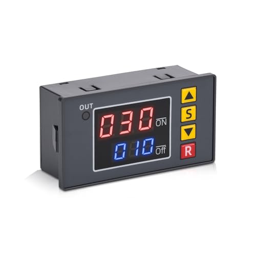 VOKTTA Módulo de relé de retardo de temporización,Relé de temporizador digital DC 12V con pantalla LCD dual