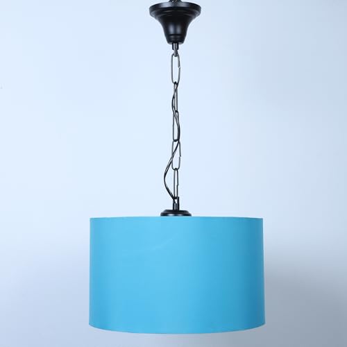 Image of tu casa Aqua Color Fabric Glow Pendent Light Hanging Lamp for Bedroom, Living Room, Lounge, Office, Gifting Area Without Bulb for Home Decoration (Height - 20 inch)
