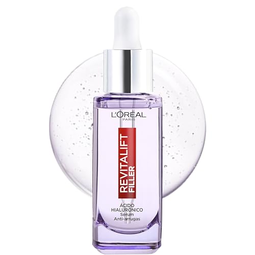 L'Oréal Paris Sérum Antiarrugas con Ácido Hialurónico Puro Revitalift Filler, Hidrata, Recupera Volumen y elasticidad, Textura Ligera, 30 ml