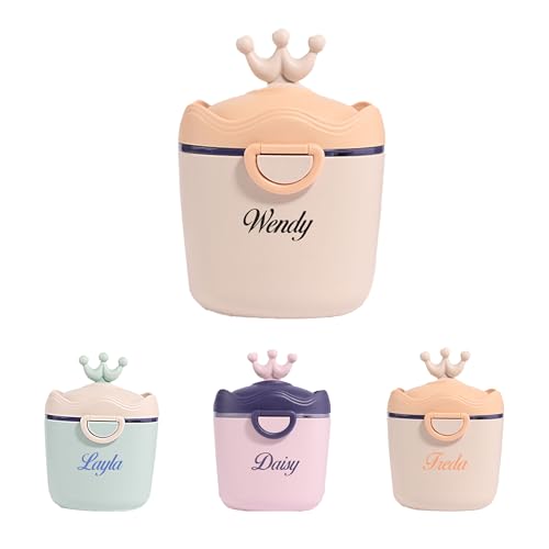 BUGMKCS Personalized Formula Container, Portable Formula Dispenser for Baby with Carry Handle and Scoop for Travel Outdoor, Milk Powder Dispenser on the Go, Protein Powder Travel Container