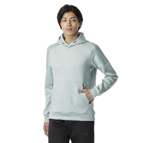 トレーニングウェア ストレッチスウェット プルオーバー フーディ パーカー 32MCA561 ユニセックス大人 ミントグリーン杢 S