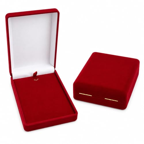 Estojo Linha Veludo para Colar Médio - Vermelho