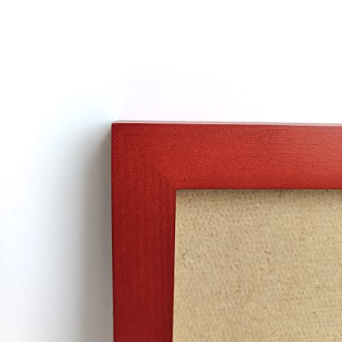 Zxt-Parts 12X16 Picture Frame Red. Solid Wood, 2 Acrylic Panels (Not Glass), 1 Piece Of Copper Paper (Black And White), Can Display Works Of Art, Photos, Etc. Wall Hanging.1 Pack. #TOP6