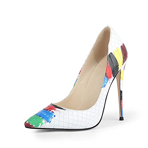 Damen Stiletto Pumps spitz zulaufender Zehenbereich High Heel Kleid Pump Hochzeit Schuhe Party Büro Klassische Mode Schuhe Cover