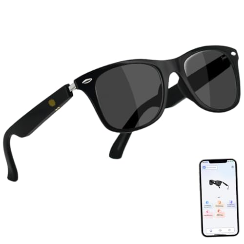 Smart Glasses with AI Translation, Open Ear Speakers, Simultaneous Interpretation Wireless Bluetooth Glasses for Men Women, Voice Control Smart Sungla