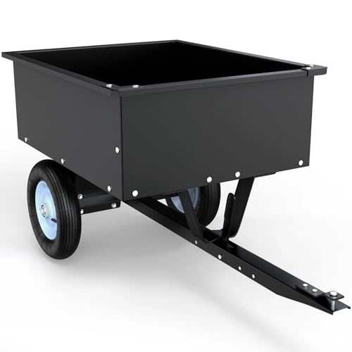 Carretilla volquete de acero de 8 pies cúbicos y 350 libras para remolque ATV UTV miniatura 1