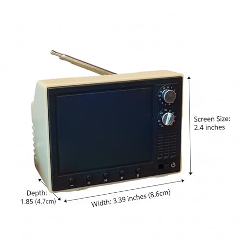 Mini TV retro de 2,4 pulgadas para dar vida a los muebles de salón en tu casa de muñecas 1:12 2