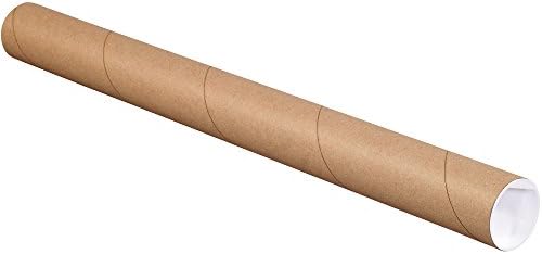 Ship Now Supply SNP2030K Mailing Tubes with Caps, 2" x 30", Kraft (Pack of 50)