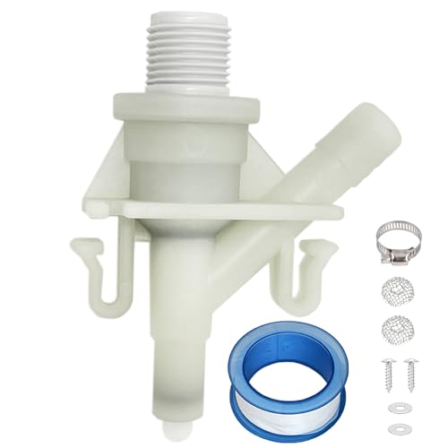 Image of Upgraded RV Water Valve Replacement Kit 385311641 for Sealand Dometic 300, 301, 310, 311, 320, 321 Pedal-Flush Toilets- Hardware Included, with Seal Tape