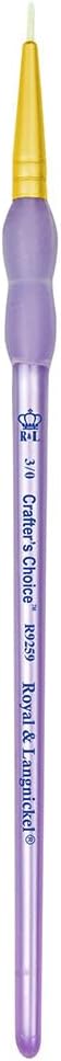 Royal Brush Crafter's Choice Taklon Round Brush, Size 3/0, White