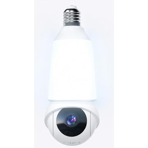 Light Bulb Security Camera, Smart AI Cam 2K HD Outdoor Lightbulb Camera, 5G&2.4G WiFi PTZ Camera, 1000-Lumen LED, Color Night...