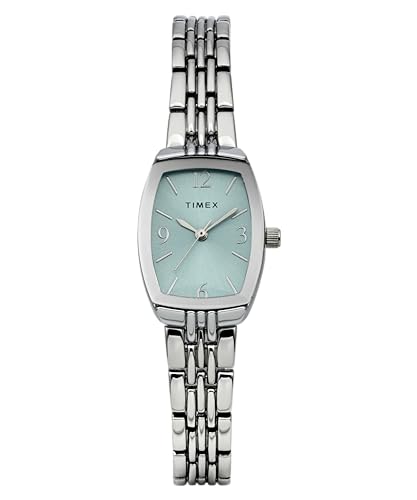 Timex TW2Y22500 Trend, Orologio da donna da 21 mm, con cinturino a bracciale in lega argentata, quadrante blu e cassa argentata