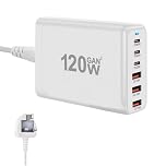 USB C Fast Charger Plug: 120W 6 Ports USB Charging Station for Multiple Devices, USB Fast Wall Charger with 3 Type-C + 3 USB A, Multiport Power Adapter for iPad iPhone, Samsung Android Phones, Laptop