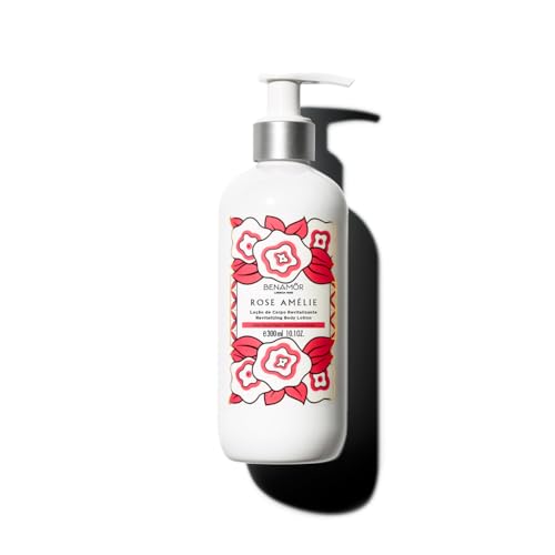 Benamôr Rose Amélie Body Liquid Lotion - Revitalizing Body Lotion with Royal Rose and Organic Argan Oil - Refreshing, Delicate Rose Petal Scent - Paraben Free - 300 ml Pump Bottle image 2