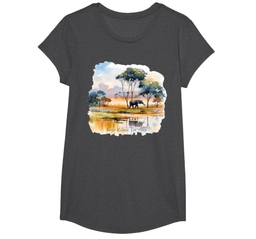 Kruger National Park is Africa Souvenir is Kruger Love T-Shirt, Girls, Dark Heather Grey, X-Small