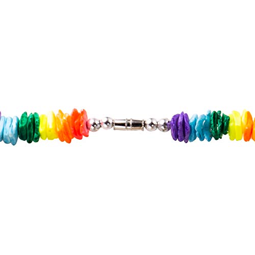 BlueRica Neon Multicolored Puka Chip Shells Choker Necklace (16")3