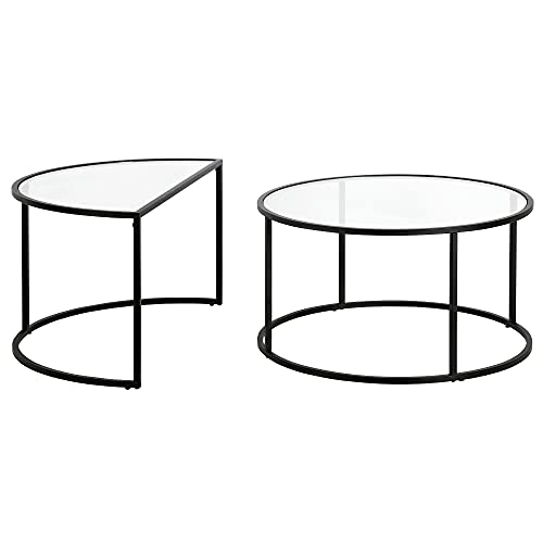 Luna Round & Demilune Nested Coffee Table In Blackened Bronze #TOP1