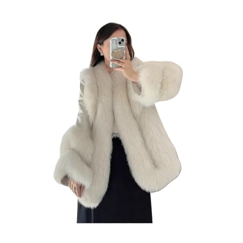 Echte bontjas Witte eend donsjack Winter Dames Natuurlijk vossenbont Echt leer Bovenkleding Dikke warme locomotief-kVUm