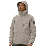 veste homme hiver blouson UHouse Veste Imperméable Homme Capuche Vêtements de Pluie Softshells Vtt Vetement D\'hiver Coupe Vent Velo Manteau Randonnée Jacket Alpinisme Automne Hiver Vestes Gris XL