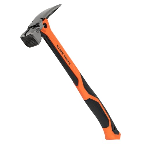 Image of Klein Tools H81022 Anti-Vibration Milled Face Framing Hammer with Straight Claw, 22-Ounce Forged Steel, Magnetic Nail Starter and Extra-Large Squared Strike Face