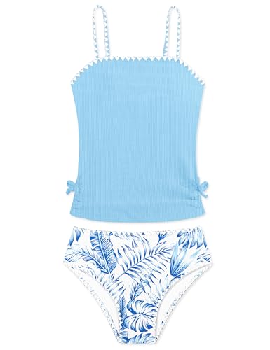 Image of Girls Tankini Swimsuits Two Piece Bathing Suit Drawstring Swimwear Set for Girls 7-18 Years