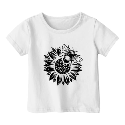 Kids Youth Sunflower Printed T Shirts Boys Girls Casual Cute Printed Short Sleeve Crewneck T Shirt Cotton Casual Tops