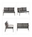 Dehner Garten-Lounge Colmar, 4-teilig, 5-Sitzer, inkl. Tisch und Polster, Aluminium/FSC®-zertifiziertes Teakholz/Olefin, grau/braun