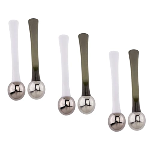 PACKOVE 6pezzi Cucchiaio Per Crema Per Occhi Cucchiaio Per Trucco Massaggiante Crema Per Occhi Piccolo e Leggero Facil Usar Pulire Trasportare Per Affaticati e Problemi