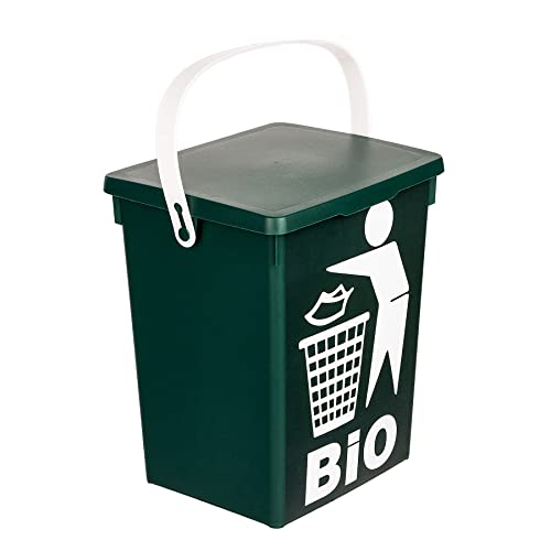 Biomülleimer BigDean 5L mit Deckel in Grün für die Küche