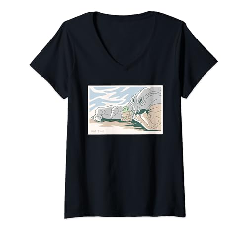 T-shirt Star Wars Grogu v-neck femme haut imprimé manches courtes