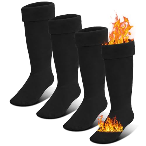 Image of Hercicy Hunting Boots Socks Rain Boot Liners Stitch Cable Snow Warm Fleece Socks for Hiking Outdoor
