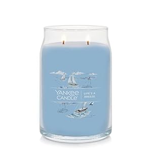Yankee candle lifes a breeze scented signature 20oz large jar 2 wick candle over 60 hours of burn time  urban country home decor