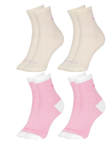 PUMA Kit 4 Pares Meia Cano Médio Confortável Respirável Feminino Adulto, KIT - A, 34-39