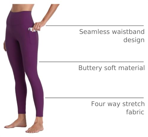 Image of Colorfulkoala Essential 7 /8 Leggings with Pockets | Yoga Pants for Women, Buttery Soft, Tummy Control, Workouts, Pilates, Casual, Gym, Athleisure, 25 inch Inseam