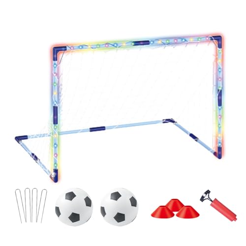 Portería De Fútbol Infantil | Porterías De Fútbol para Exteriores Y Jardín | Red De Fútbol Portátil para Niños Y Niñas con Base Estable, Equipo Deportivo para Exterior/Interior, Campo Y Playa