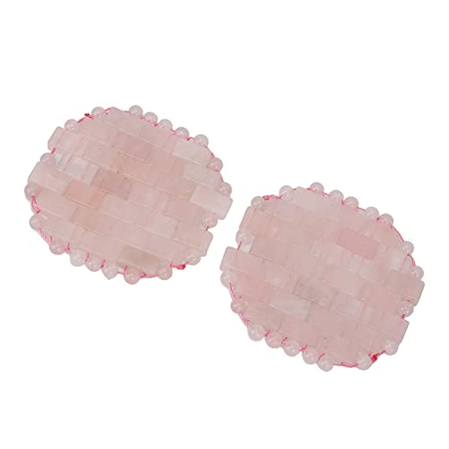 Lot de 2 Coussinets pour les Yeux en Quartz Rose, Soulagement de la Migraine, élimine les Rides, les Gonflements, le Refroidissement des Yeux, Masque Anti-âge en Pierre pour le Visage, Masque Rafraîch