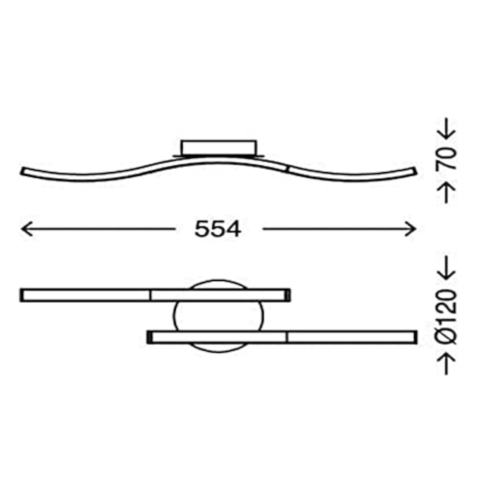 Simple Design Ceiling Lamp, Curved Light for Decoration