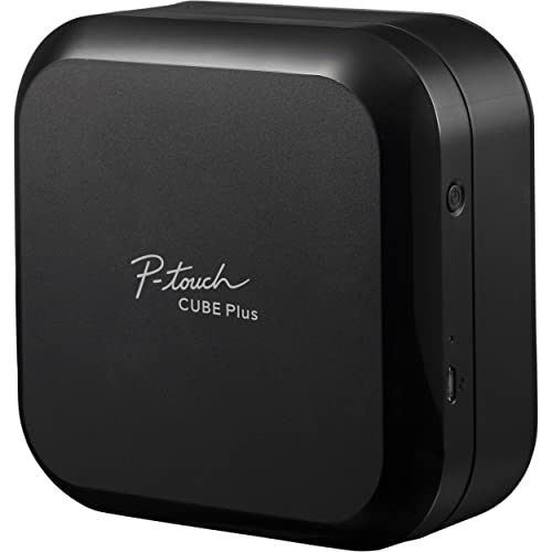 Image of Brother P-Touch Cube Plus PT-P710BT Versatile Label Maker, Black - Bluetooth Wireless and USB Wired Connectivity - Design & Print Personalized Labels, Lightweight and Portable, Auto Cutter