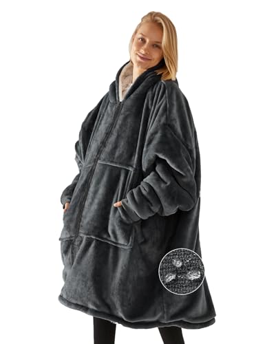 RITOSTA Übergroße Zip Hoodie Damen Sweatshirt Wasserabweisend...