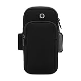 Phone Holder for Running, Universal Adjustable Arm Band Key Card Bag Fit Gym Jogging Hiking Running Exercise Walking Workout, Running Armband for Phone Under 7 Inch(Black)