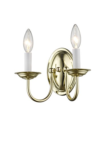 Image of Livex Lighting 4152-02 2-Light Wall Sconce, Polished Brass