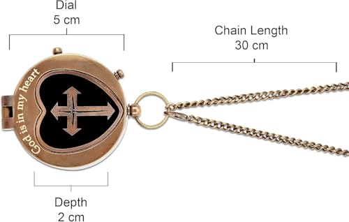Brújula de Latón Grabada 'God is in My Heart' con Estuche de Cuero – Regalo Religioso Personalizado para Hombres y Niños | Bautizo, Comunión, Confirmación, Graduación 2025 | Recuerdo Inspirador miniatura 5