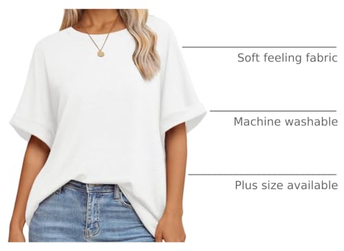 Image of ATHMILE Womens Oversized T Shirts Summer Tops Spring Casual Loose Fit Workout Short Sleeve 2026 Beach Vacation