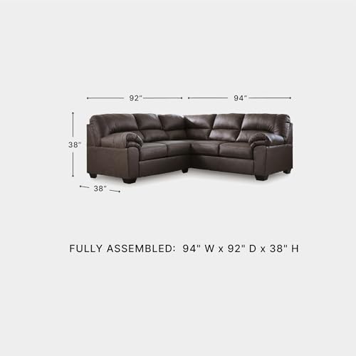 Image of Signature Design by Ashley Faux Leather Sectional Sofa, Brown /Umber